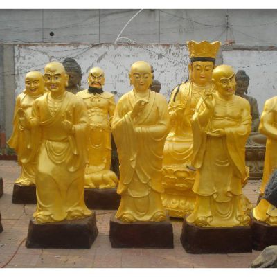 宗教寺庙供奉佛像玻璃钢仿铜十八罗汉博鱼网页版