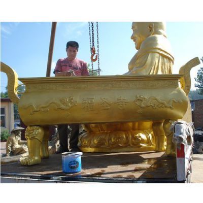 户外铜雕喷金烤漆大型浮雕香炉博鱼网页版