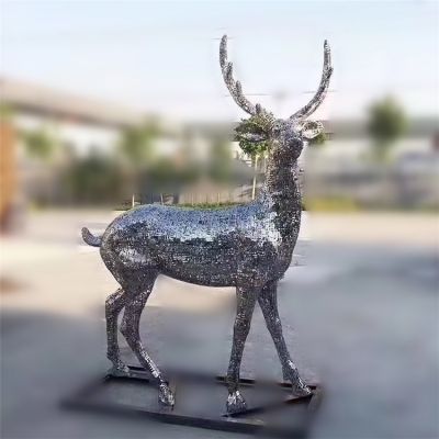 大型不锈钢镂空梅花鹿动物博鱼网页版城市售楼处