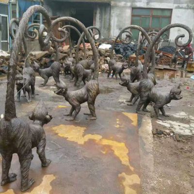 生肖猴园林动物黄铜博鱼网页版摆件