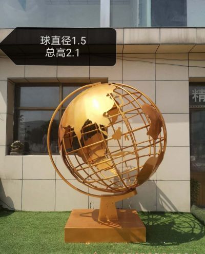 公园户外创意不锈钢鎏金别墅装饰品地球仪博鱼网页版