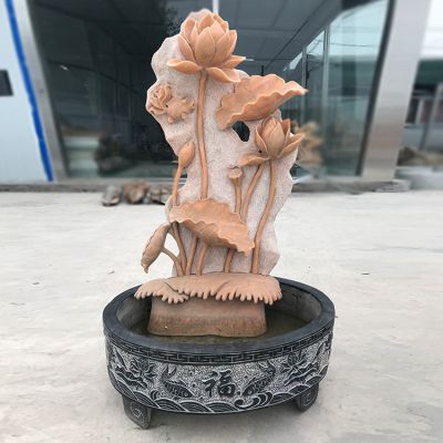 庭院创意晚霞红石雕户外园林摆件缸博鱼网页版