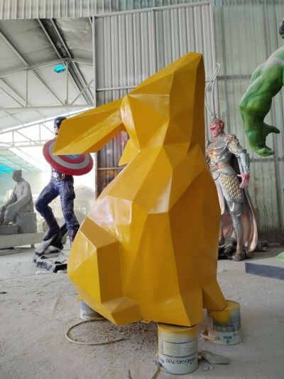 3d打印几何造型玻璃钢兔子博鱼网页版摆件