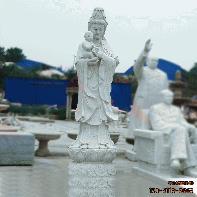 汉白玉送子观音