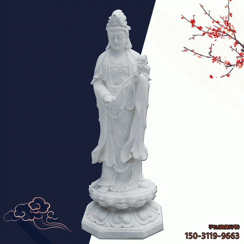 莲花底座观世音佛像