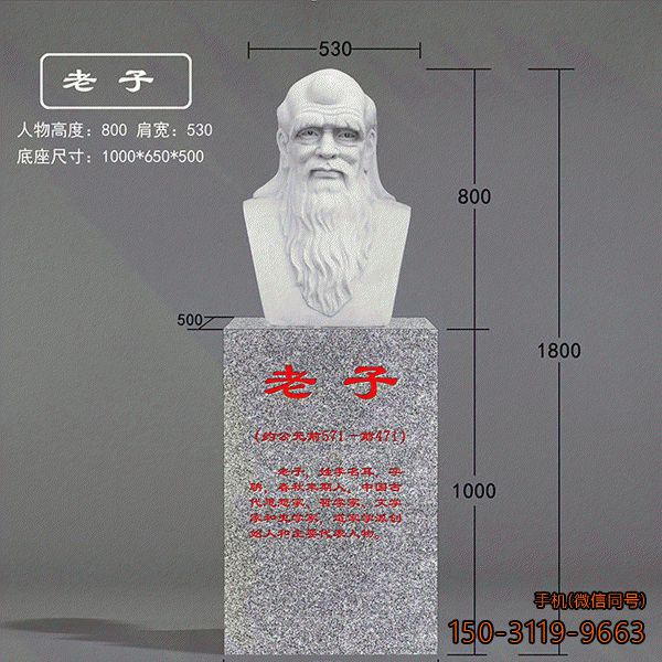 老子汉白玉头像_校园历史名人胸像博鱼网页版