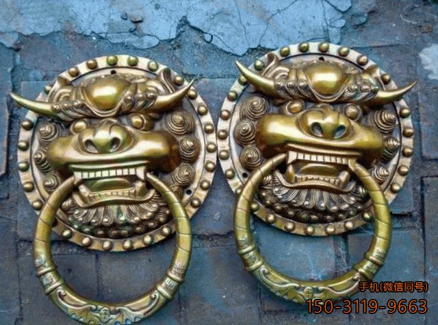 大门狮子头装饰把手