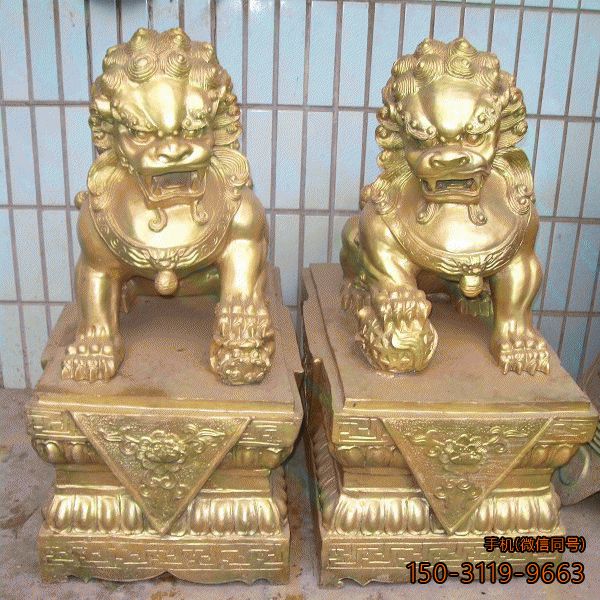 天安门鎏金狮子_中国传统动物铜雕博鱼网页版
