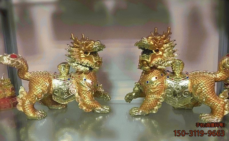 赐福送子铜雕麒麟
