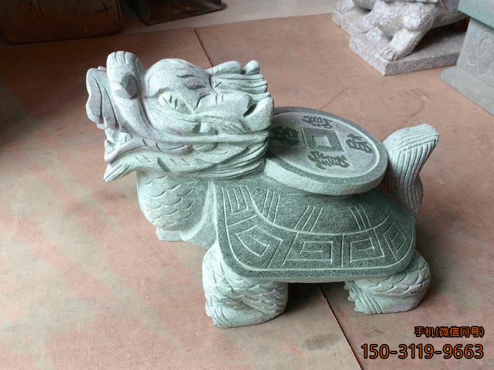 背驮铜钱的龙龟石雕 招财龙龟石雕 背驮铜钱的龙龟石雕 招财龙龟石雕