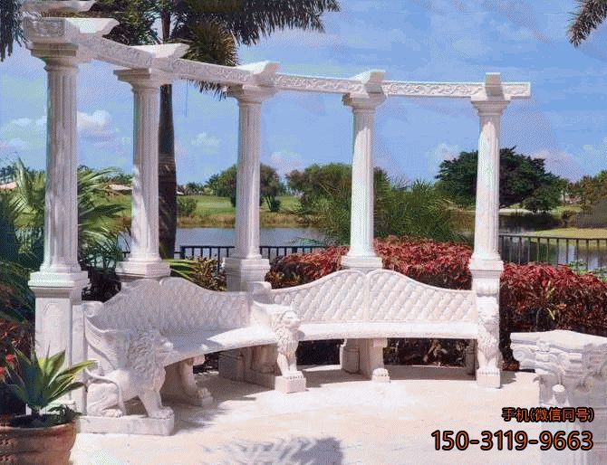 欧式汉白玉石雕长廊