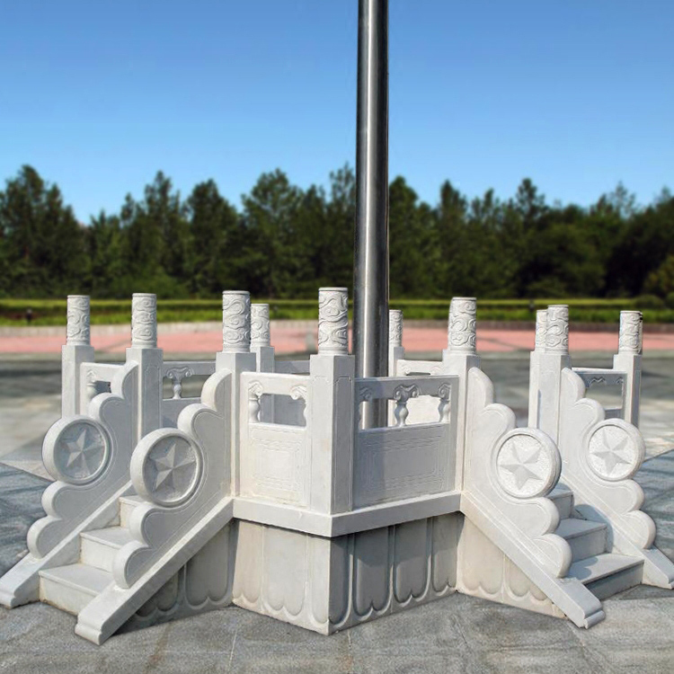 园林升旗台_汉白玉雕花国旗台博鱼网页版