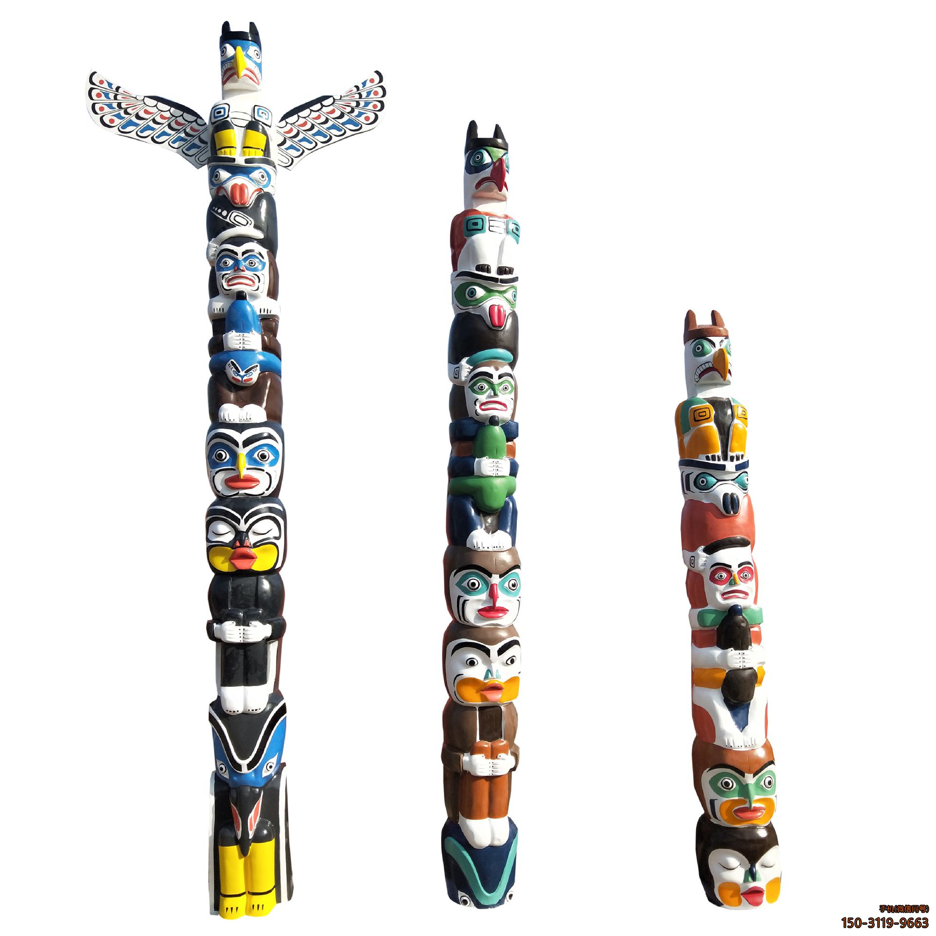 玻璃钢彩色图腾柱子博鱼网页版