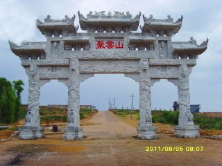 村口石头牌坊石牌楼石大门价格多少钱