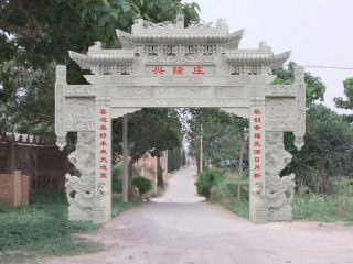 村口牌坊单门牌楼的制作的吉祥寓意