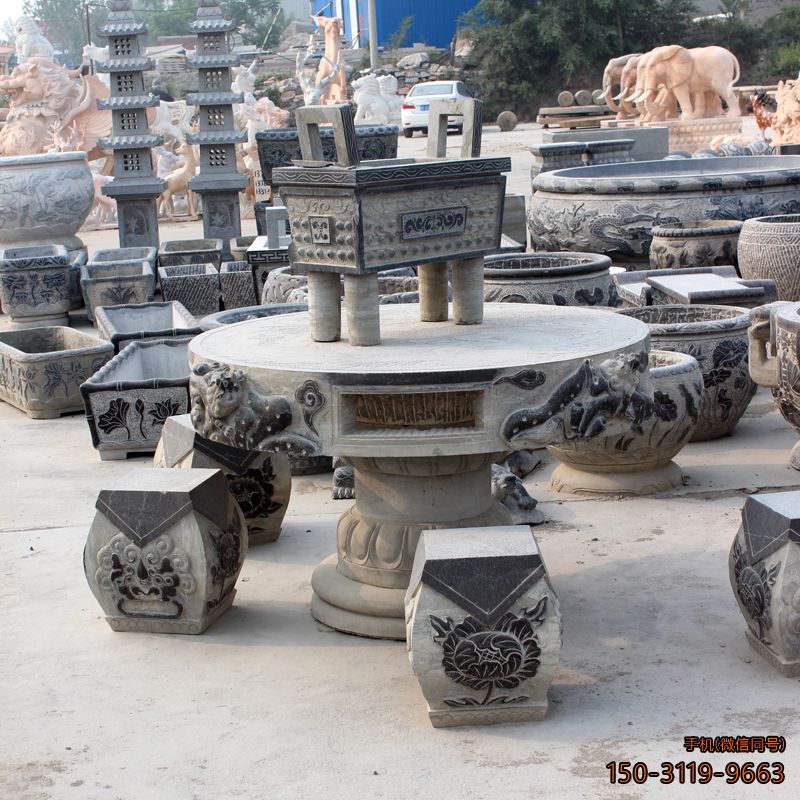 圆桌凳_青石仿古庭院石桌凳博鱼网页版