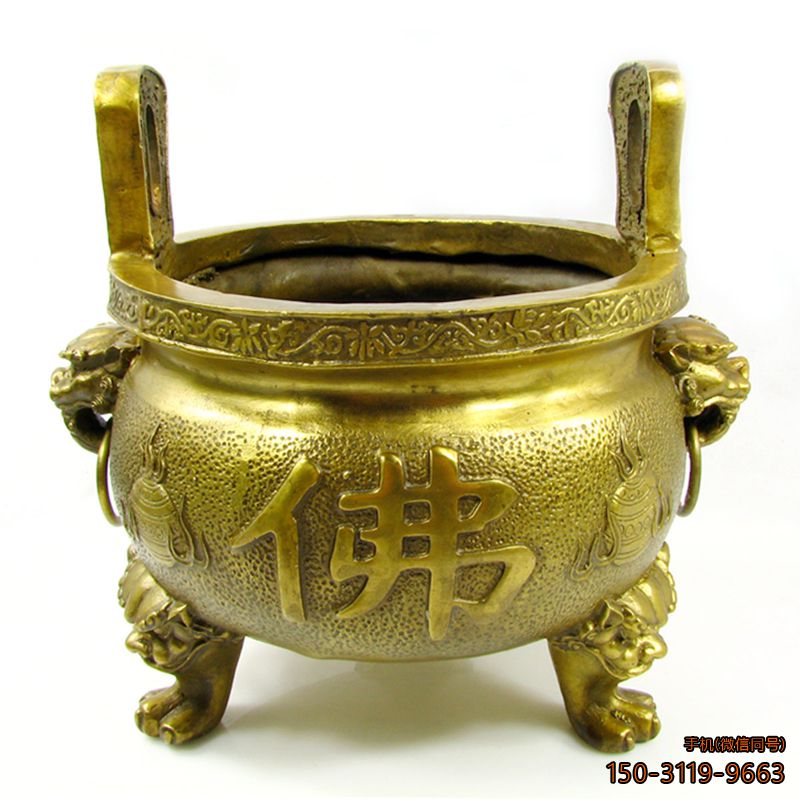 寺庙铜雕香炉鼎