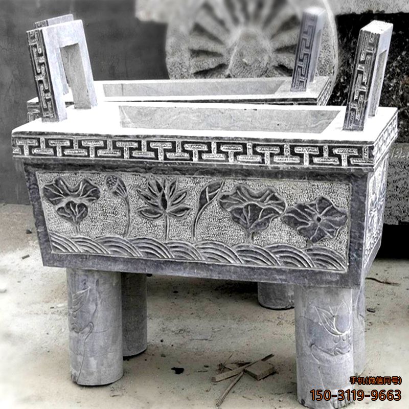 石雕鼎_青石雕花厂家作品