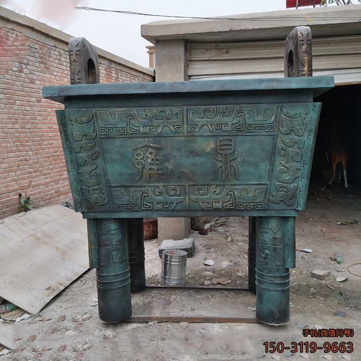 仿铜四方鼎_厂家定制玻璃钢方鼎博鱼网页版