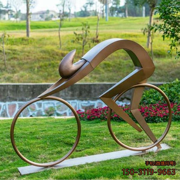 骑车自行车的人_不锈钢抽象运动人物博鱼网页版