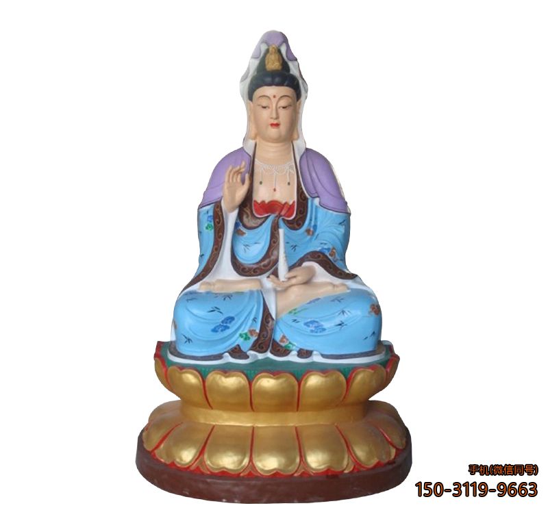 彩绘观世音菩萨_寺庙铜博鱼网页版像
