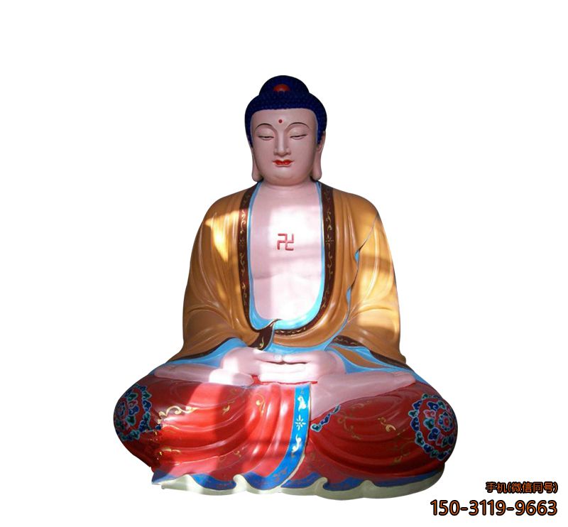 彩绘如来佛_寺庙鎏金佛像