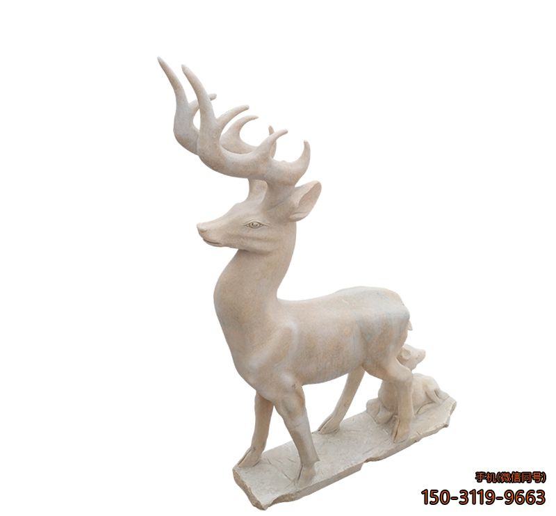 汉白玉父子鹿_公园园林动物鹿博鱼网页版