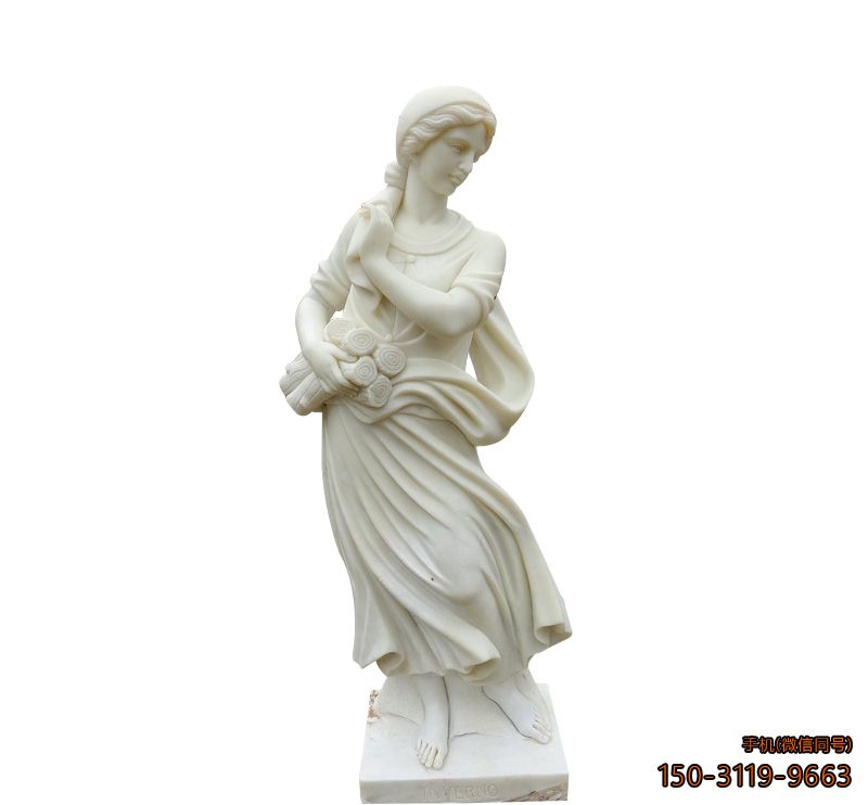汉白玉西方美女_广场西方人物石雕