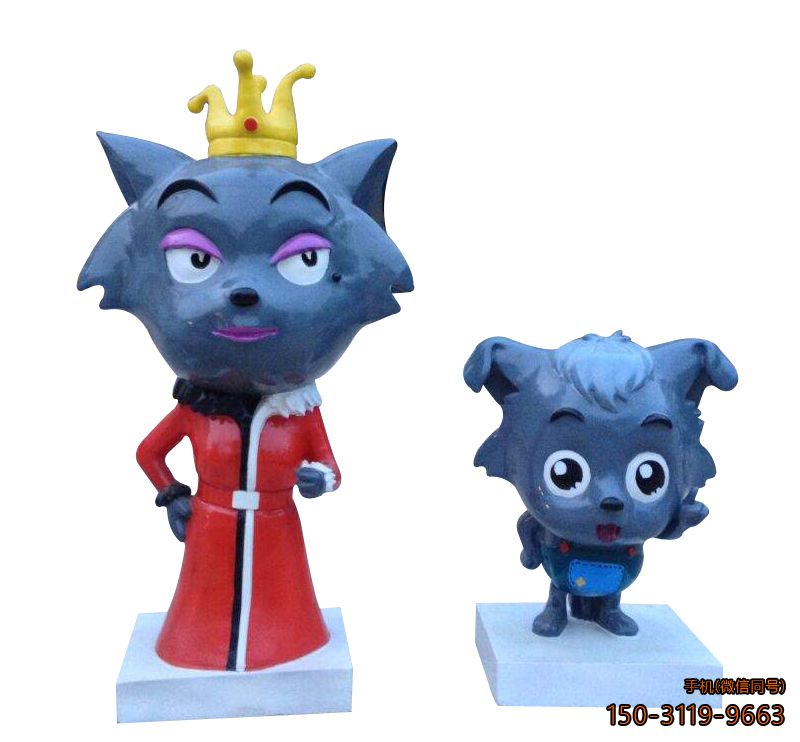 玻璃钢红太狼小灰灰_游乐场卡通人物 博鱼网页版