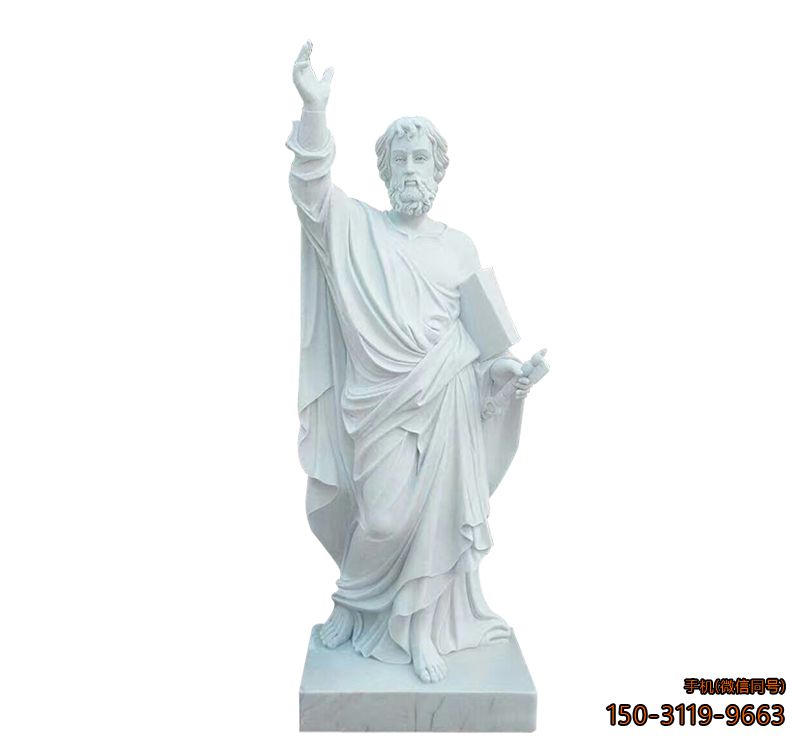 汉白玉教父_广场西方人物塑像