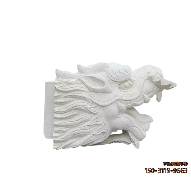 汉白玉龙头摆件