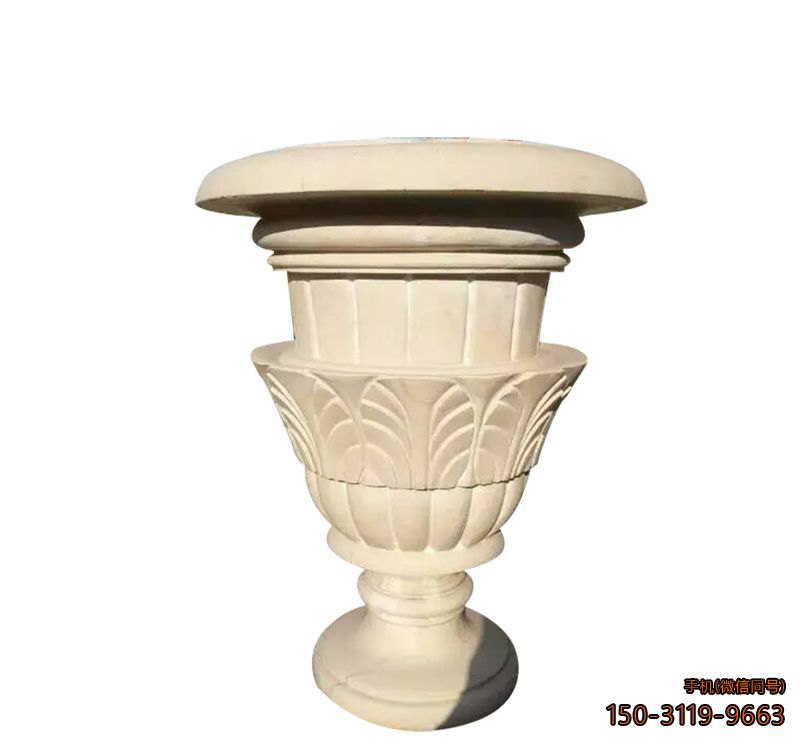 汉白玉欧式花盆_园林公园花盆摆件博鱼网页版