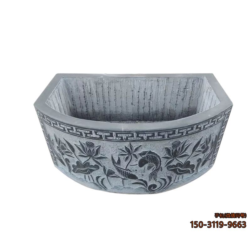 青石鱼缸_园林公园庭院景观摆件博鱼网页版