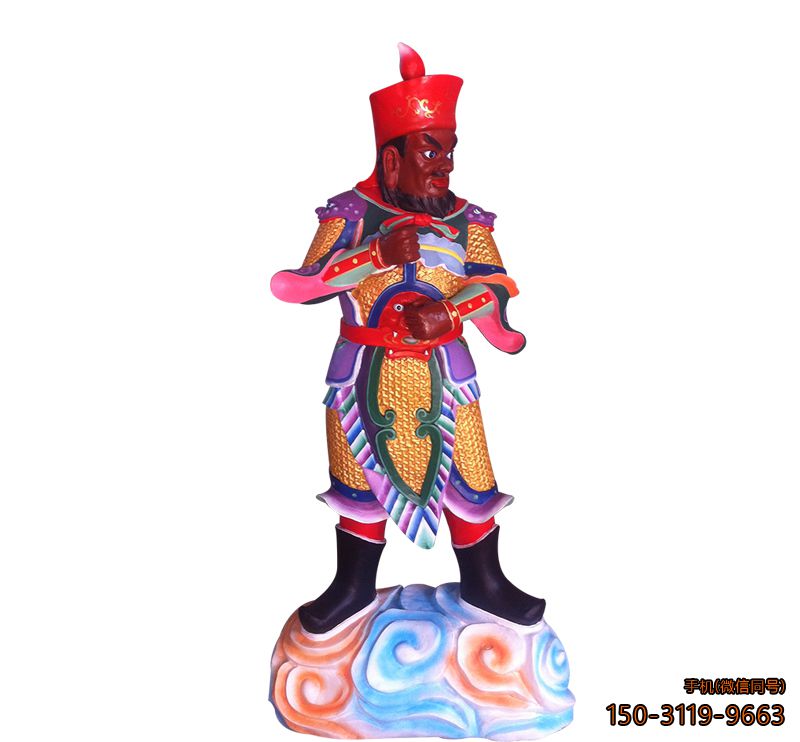 彩绘神仙塑像_寺庙玻璃钢彩绘佛像