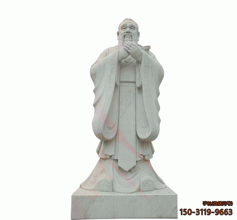 汉白玉孔子像_城市校园古代伟人塑像