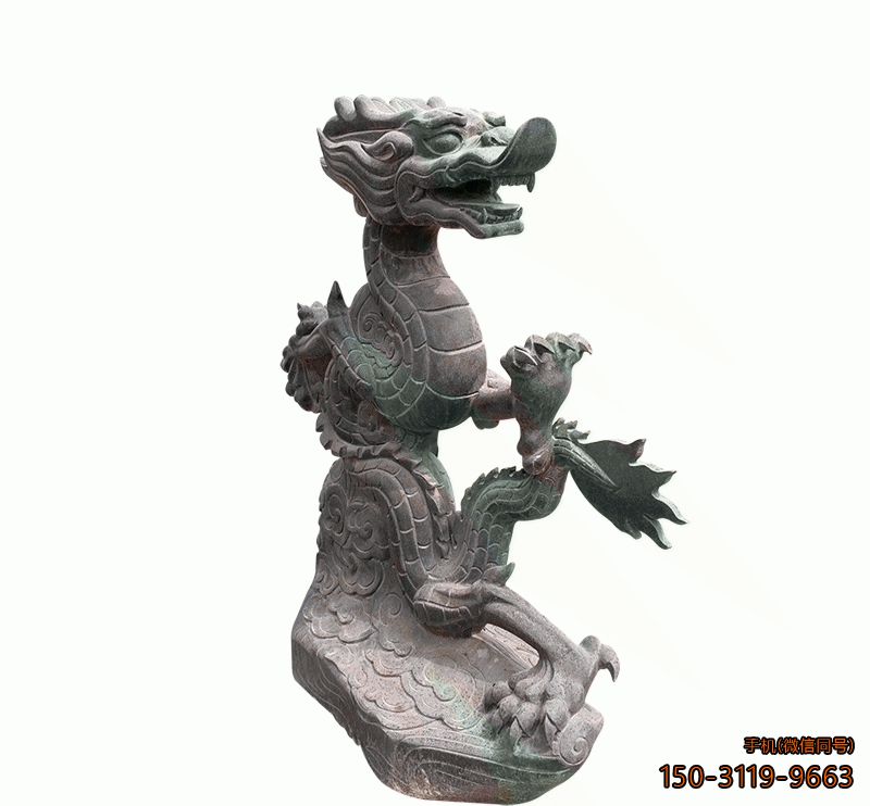 大理石龙_园林动物龙石雕