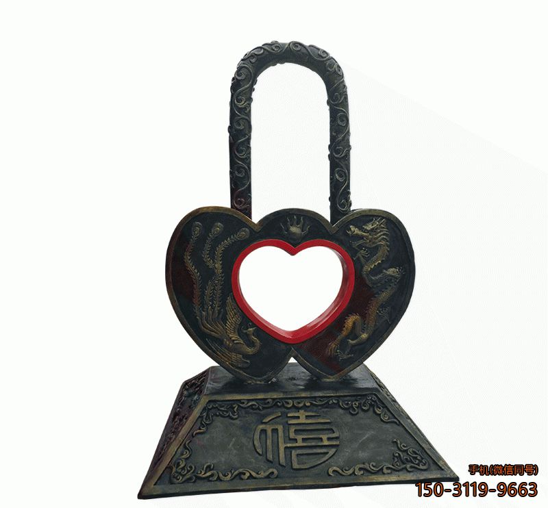 铸铜同心锁_广场铸铜景观