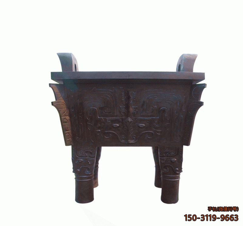 铜雕鼎 _寺庙宗祠四足鼎摆件