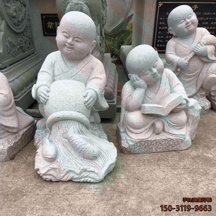 石雕小沙弥_汉白玉大理石可爱小和尚博鱼网页版