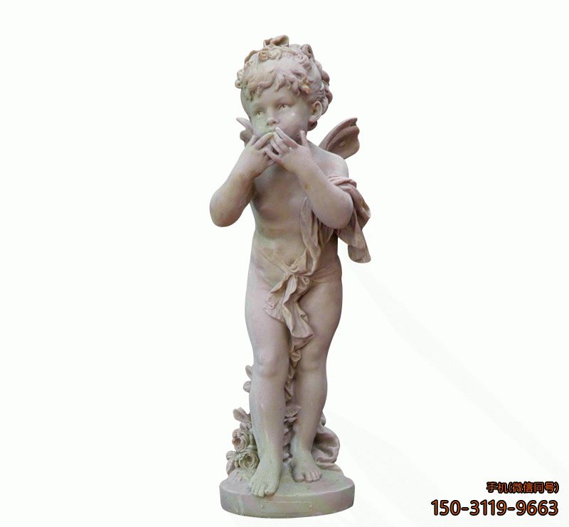 汉白玉小天使_广场公园西方孩童人物石雕博鱼网页版
