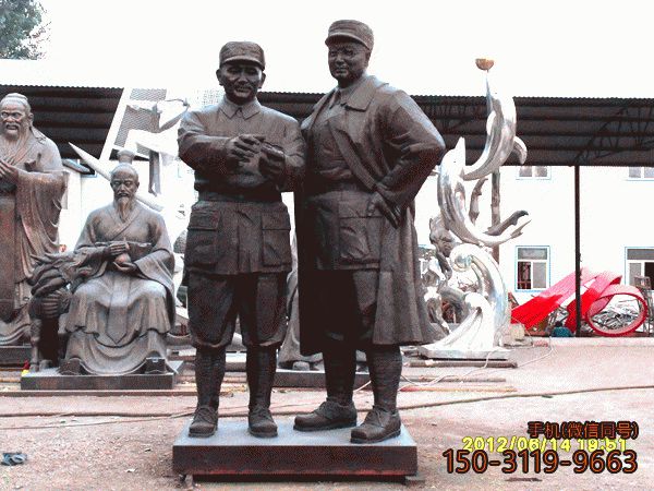 邓小平与刘伯承_当代伟人铜雕像博鱼网页版