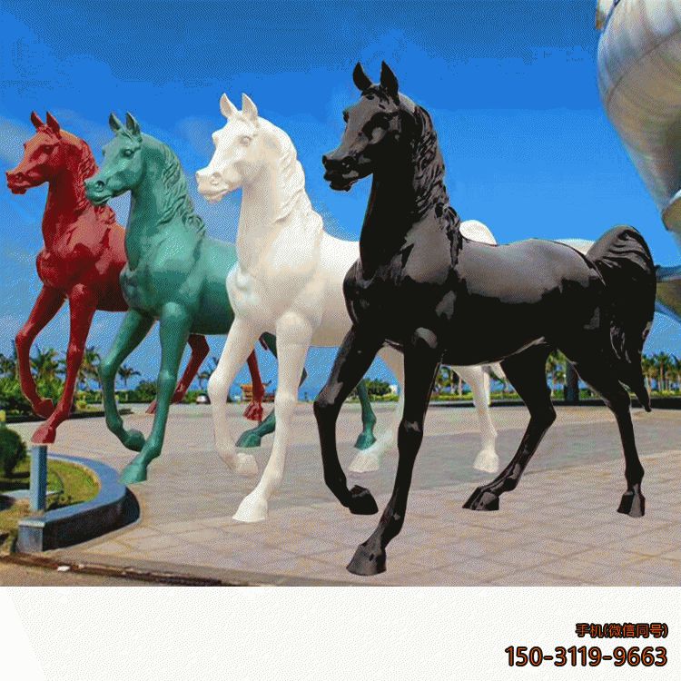 彩绘马博鱼网页版玻璃钢动物博鱼网页版