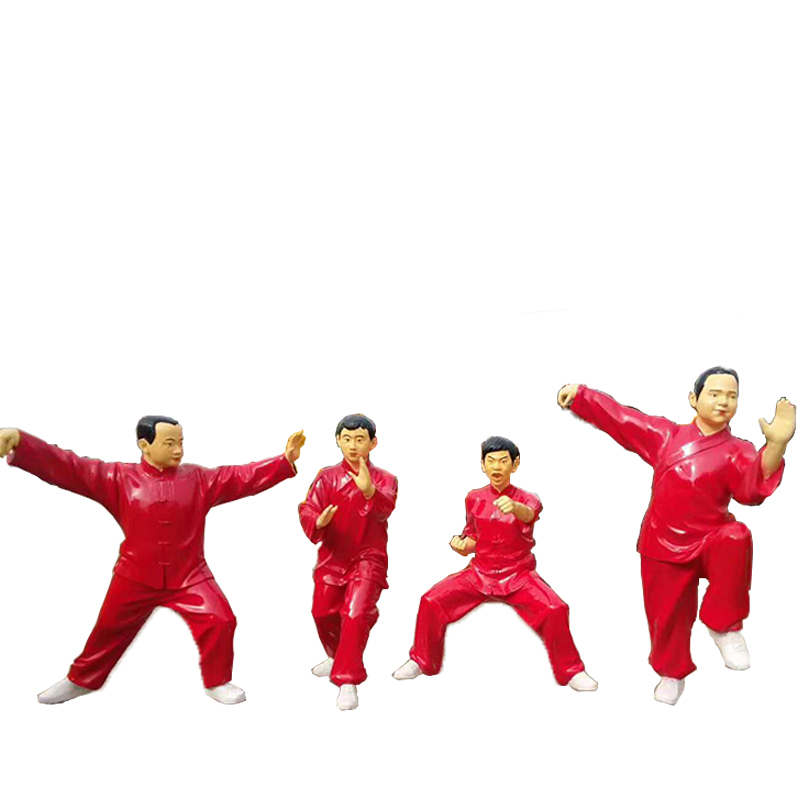 打太极人物博鱼网页版玻璃钢公园人物摆件