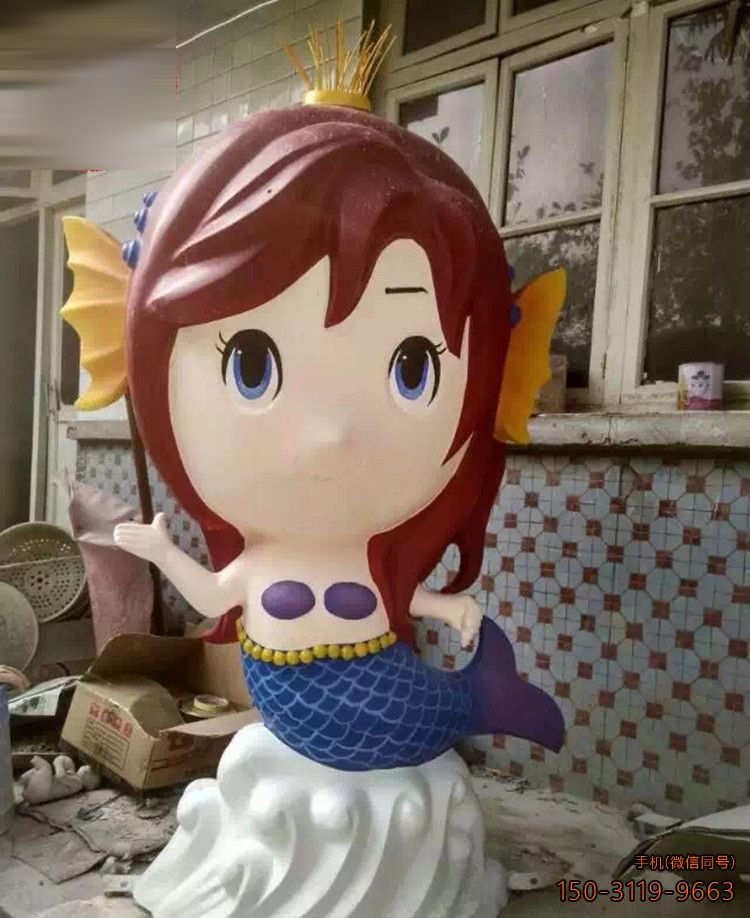 卡通美人鱼玻璃钢彩绘卡通博鱼网页版