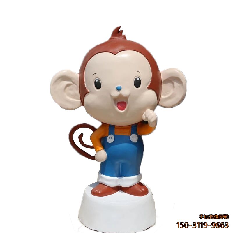 卡通小猴子玻璃钢商场卡通摆件博鱼网页版
