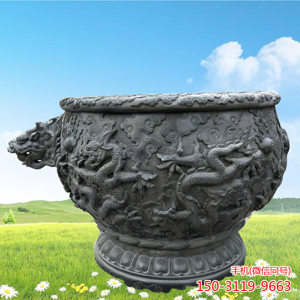 龙浮雕水缸青石水缸博鱼网页版