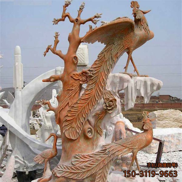 凤栖于梧 晚霞红凤凰石雕博鱼网页版