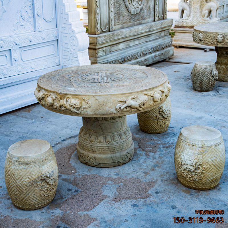 仿古做旧石桌凳博鱼网页版