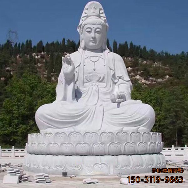 莲花观音_大理石广场寺庙景观