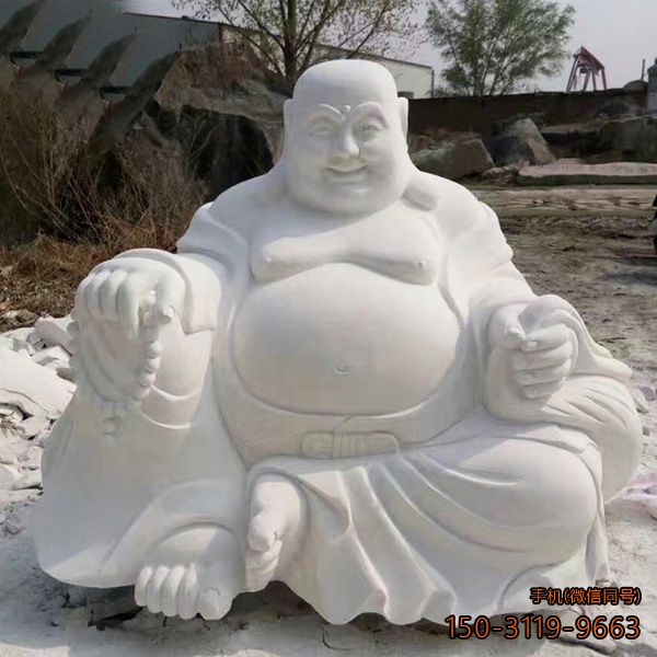 汉白玉大肚佛_寺庙石雕佛像